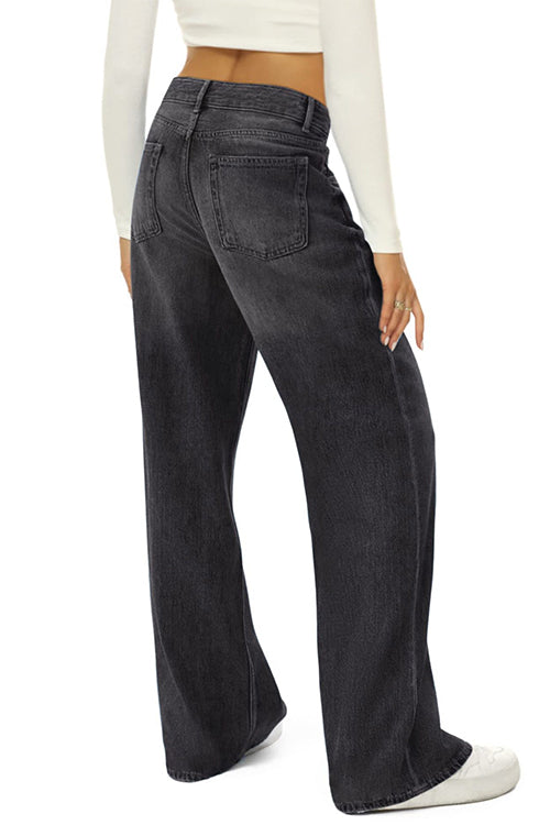 Valenzora | Rosiedress Casual Wide Leg Trousers Made of Ripped Denim