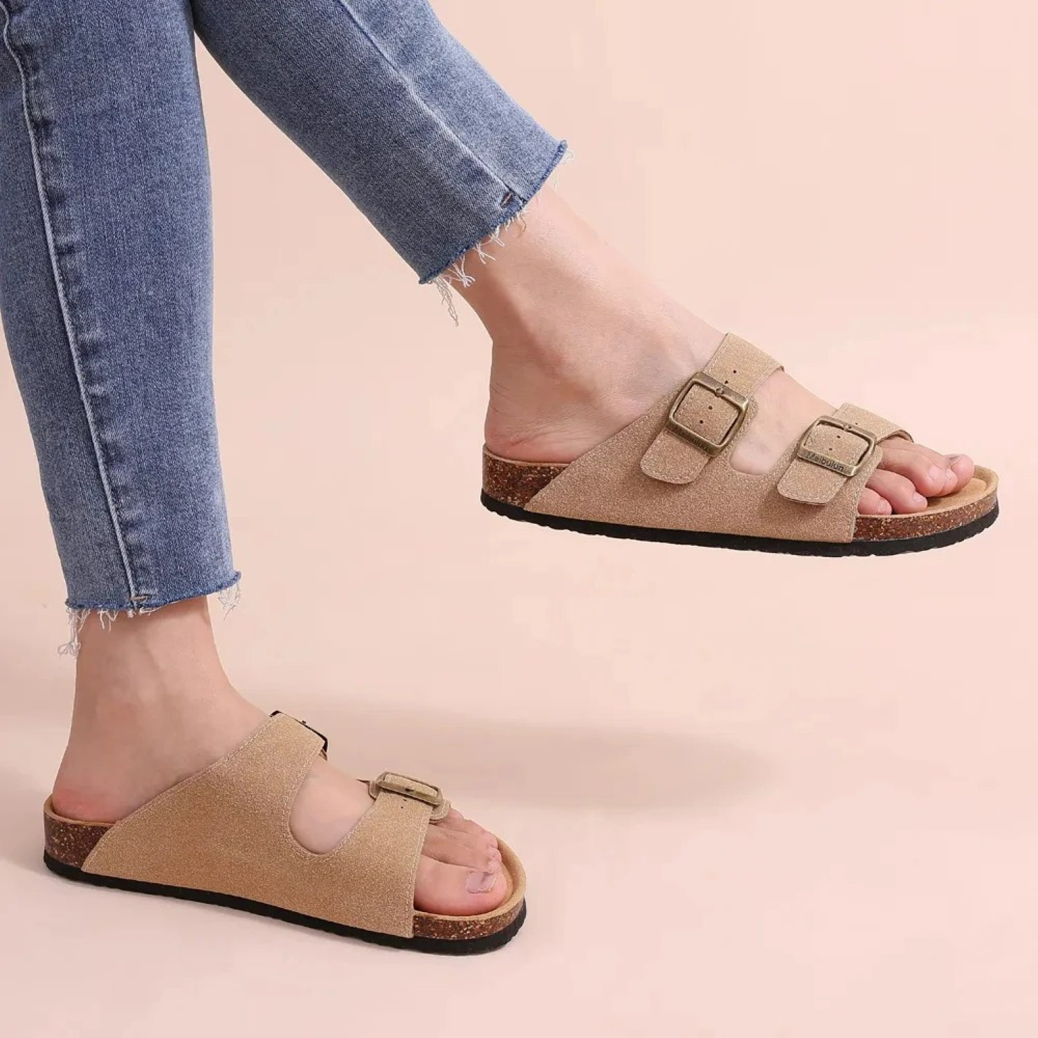 Valenzora | Wildleder-Sandalen für Damen mit doppelter Riemenführung