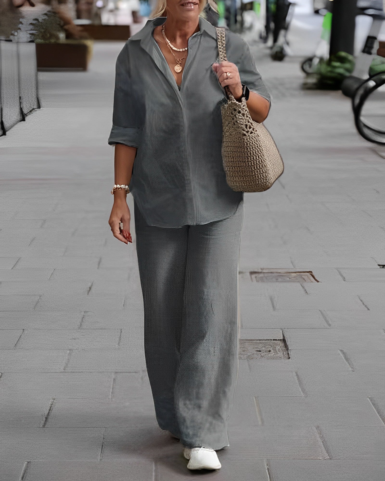 Valenzora | Relaxte Leinenhose mit weitem Schnitt für Damen