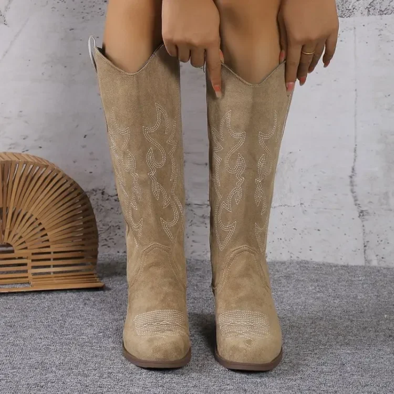 Valenzora | Suede Western Boots with Embroidered Details Cowboy Boots Women's