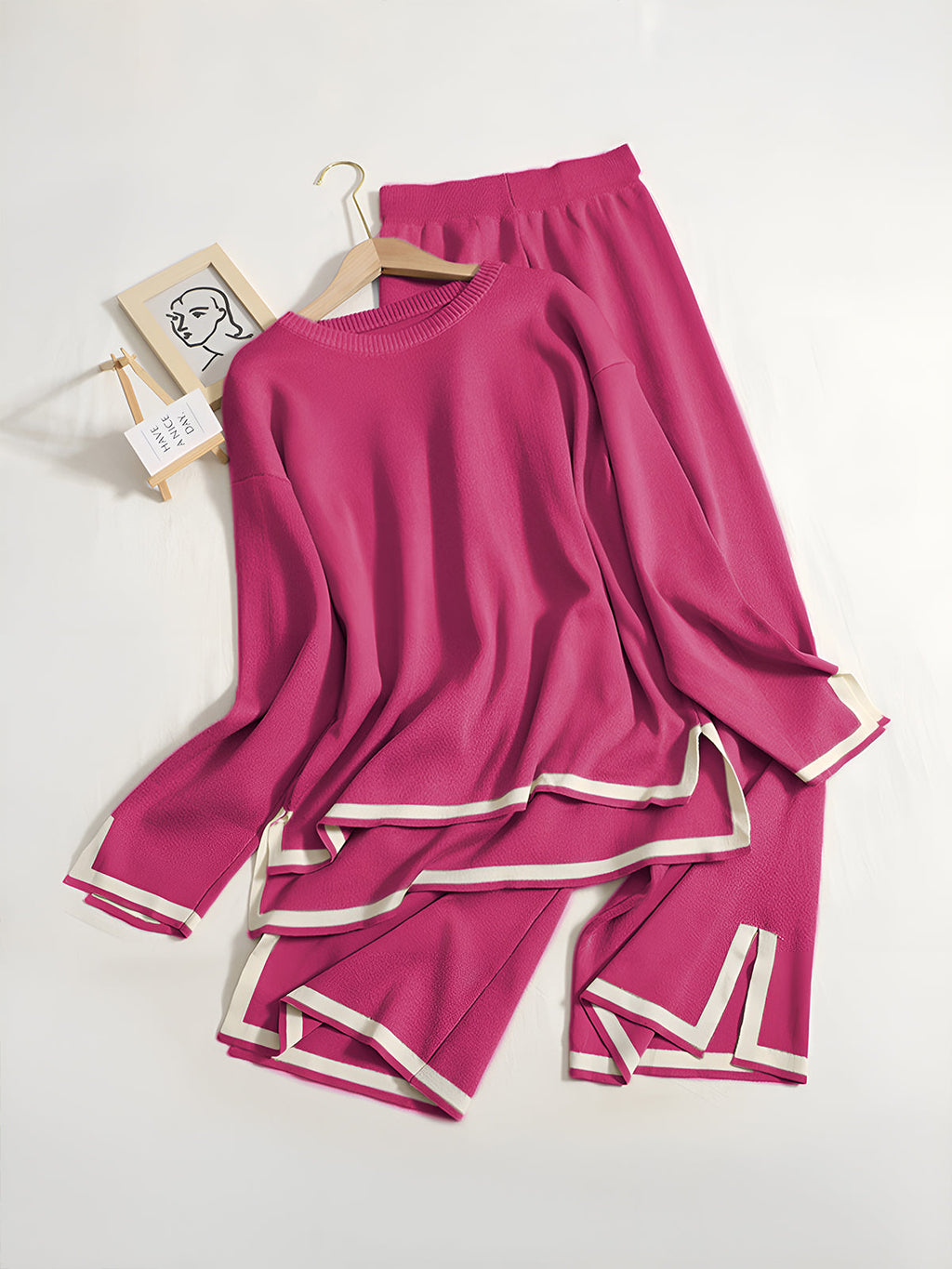 Bella™ – Elegantes 2-teiliges Lounge-Set aus dehnbarem Strickstoff