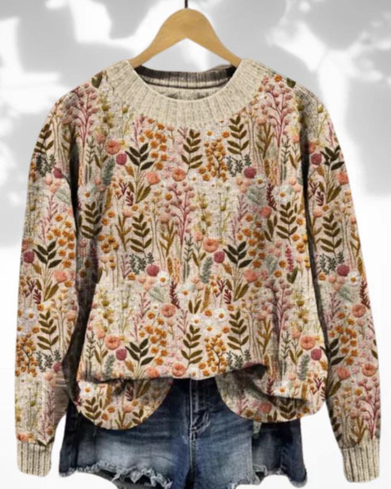 Valenzora | Bequemer floraler Pullover