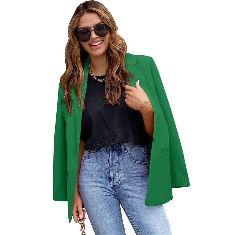 Valenzora | Long women's blazer with flap pockets and tailored cut