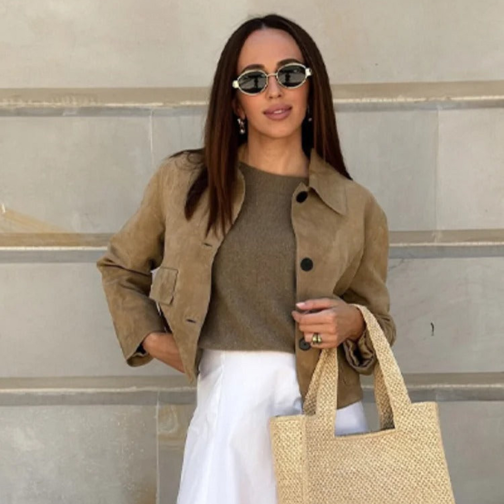 Valenzora | Beige leather jacket