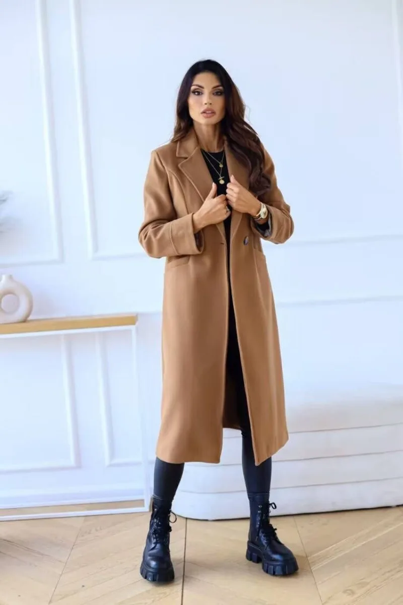 Valenzora | Classic long trench coat with