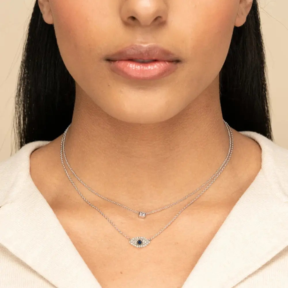 Valenzora | Sterling Silver Diamond Protective Pendant for Women