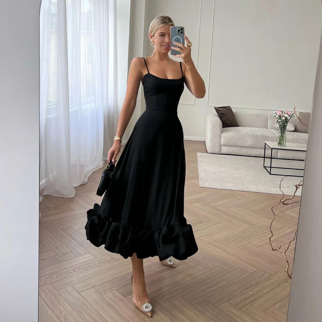 Valenzora | Ruffled bustier midi dress