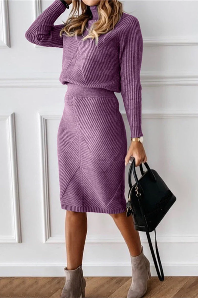Valenzora | Two-piece women's suit with high collar and long sleeves