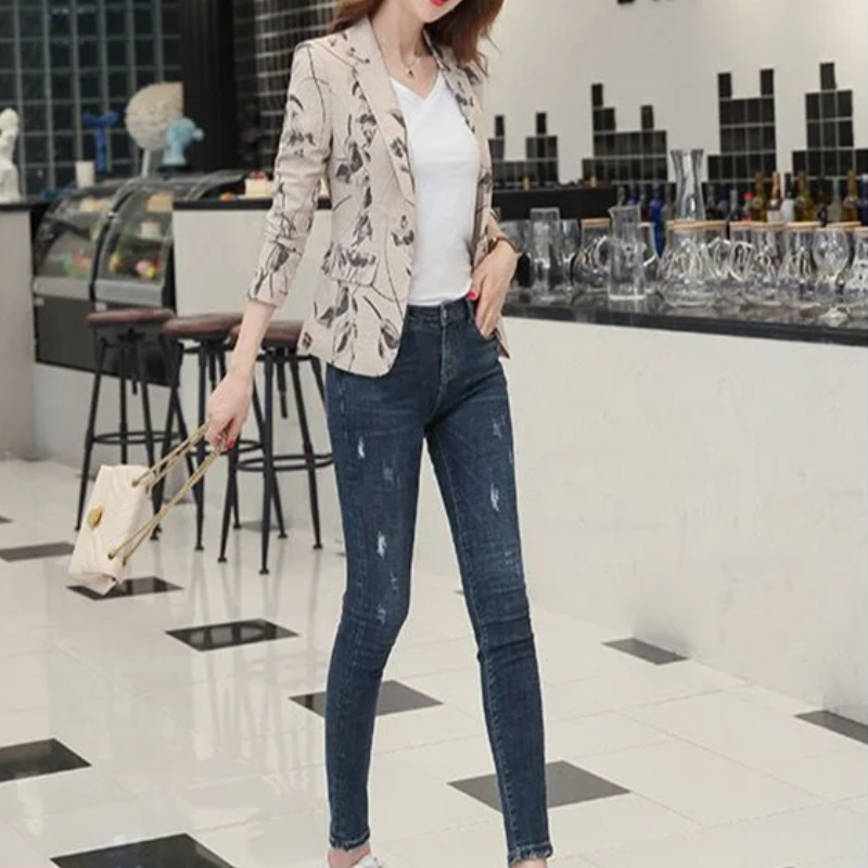 Valenzora | Women's Floral Pattern Blazer Perfect for Spring and Summer
