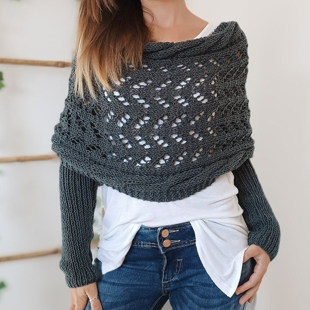 Valenzora | Versatile scarf with sleeves and braided pattern