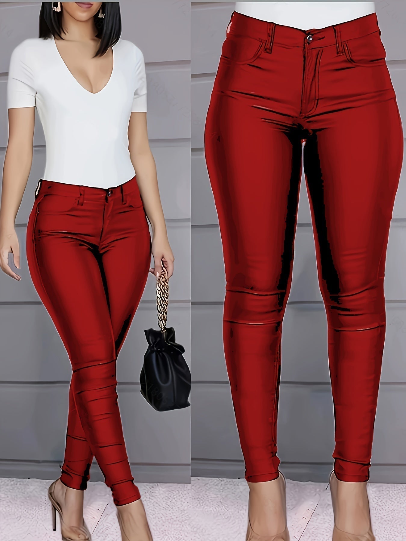Valenzora | Coated High-Waisted Skinny Jeans
