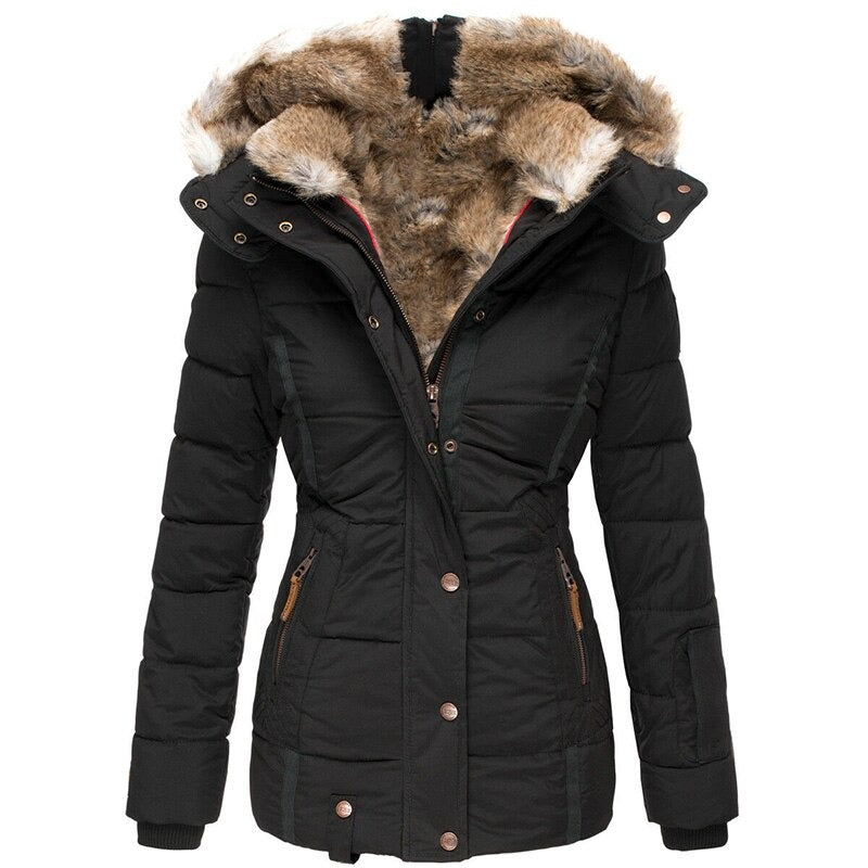 Fashion winter jacket with fur lining for women