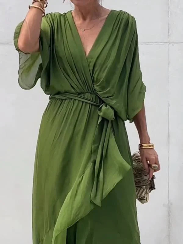 Valenzora | Stilvolles und elegantes Chiffonkleid mit V-Ausschnitt