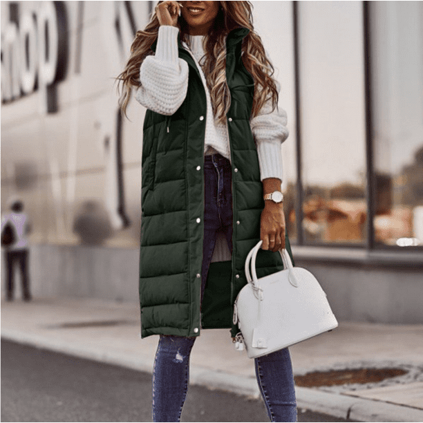 Sleeveless women's long coat