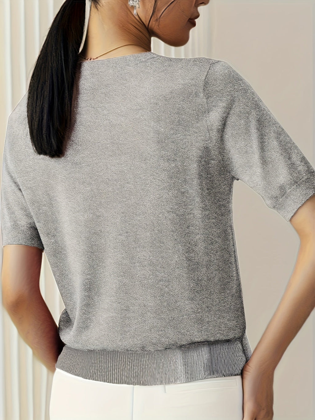 Valenzora | Strickshirt mit R-Ausschnitt