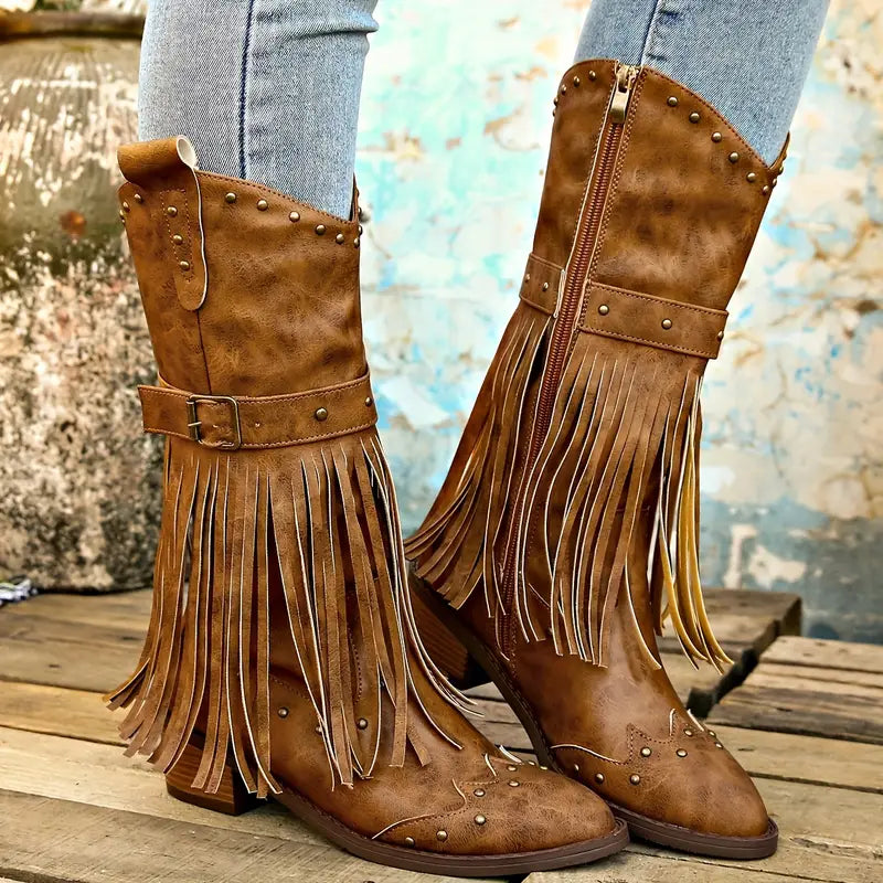 Valenzora | Robust cowboy boots with thick heels