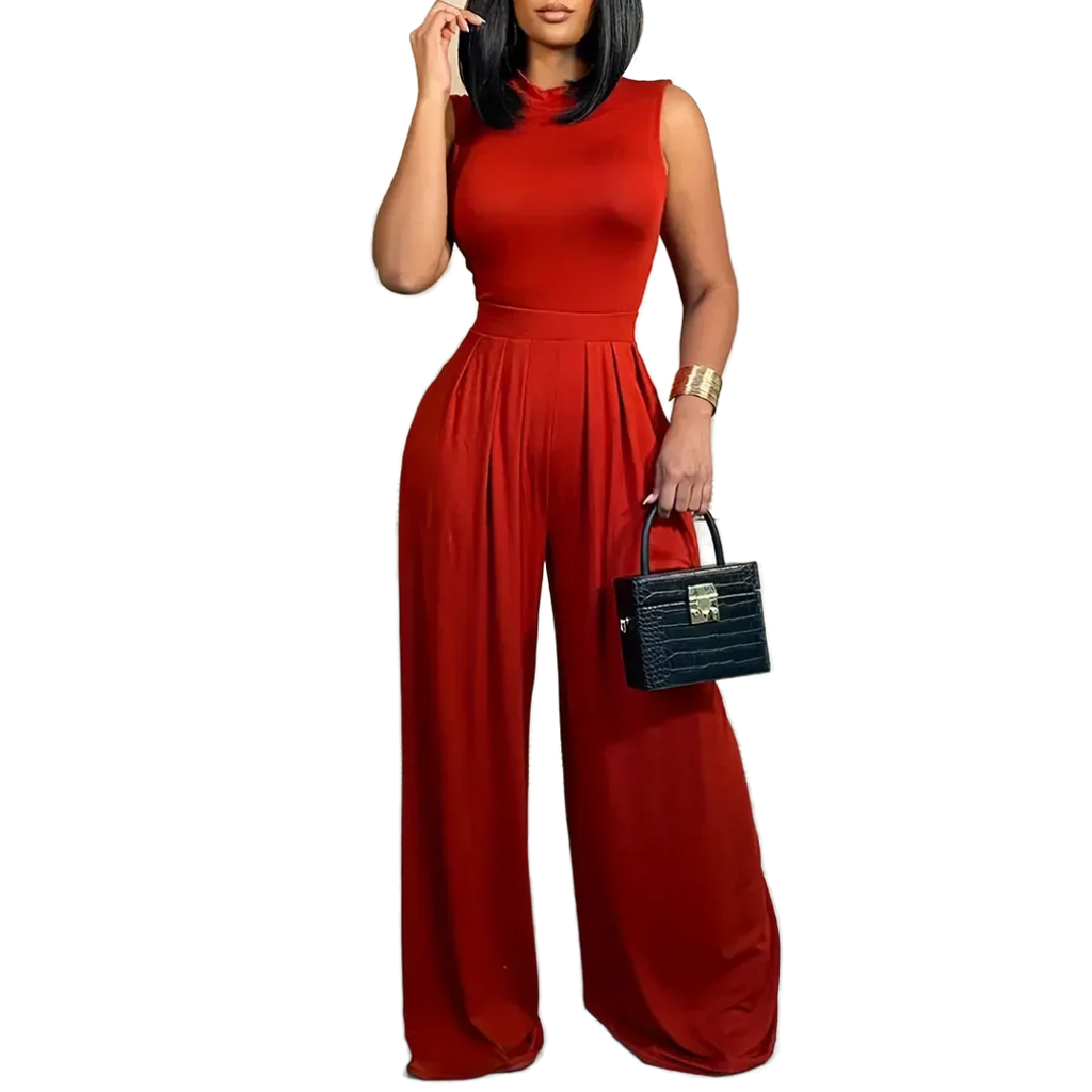 Sleeveless jumpsuit - Boho - Floral print Wide leg