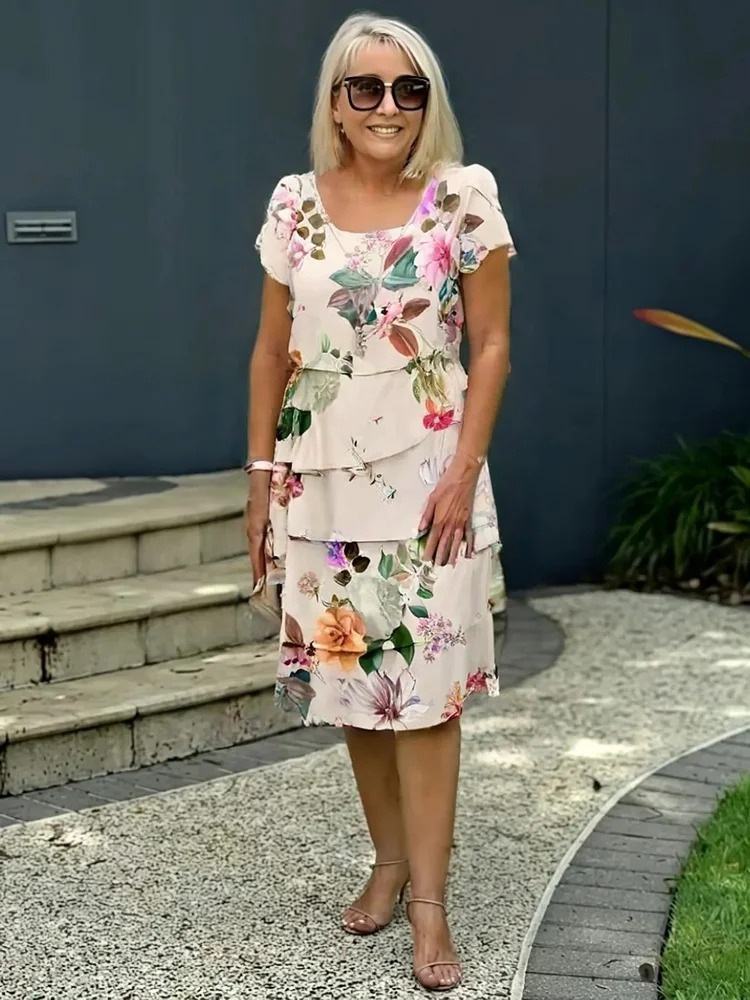 Valenzora | Spring dress with ruffle layer