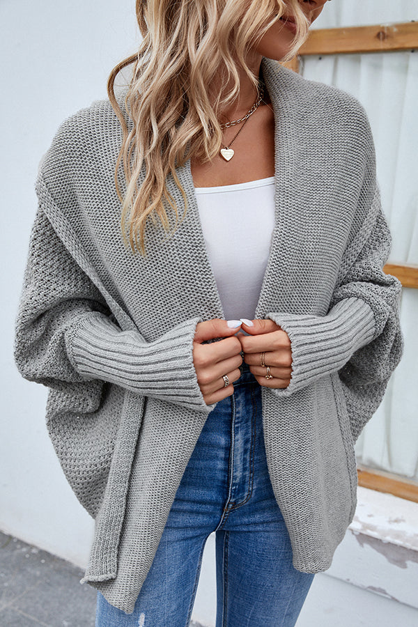 Valenzora | Elegant autumn knit cardigan with dolman sleeves for women