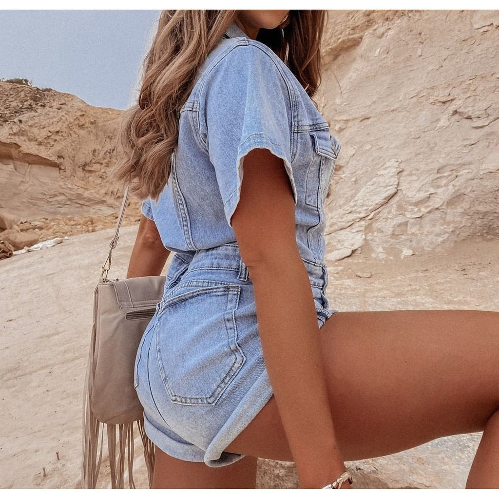 Valenzora Retro Denim Jumpsuit