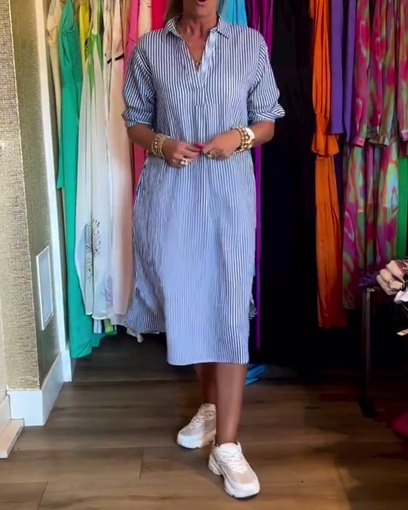 Valenzora | Striped shirt dress in a relaxed fit