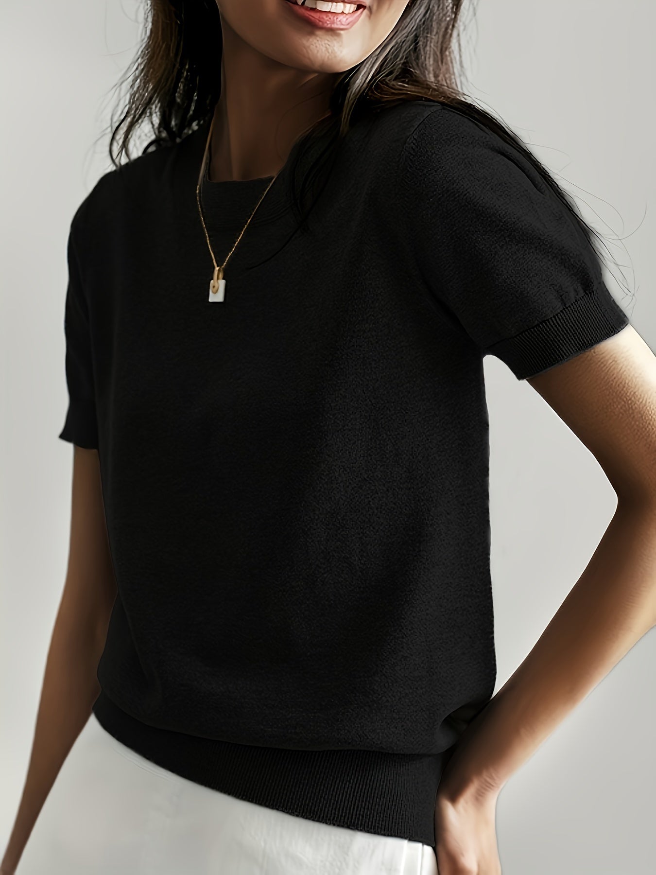 Valenzora | Strickshirt mit R-Ausschnitt