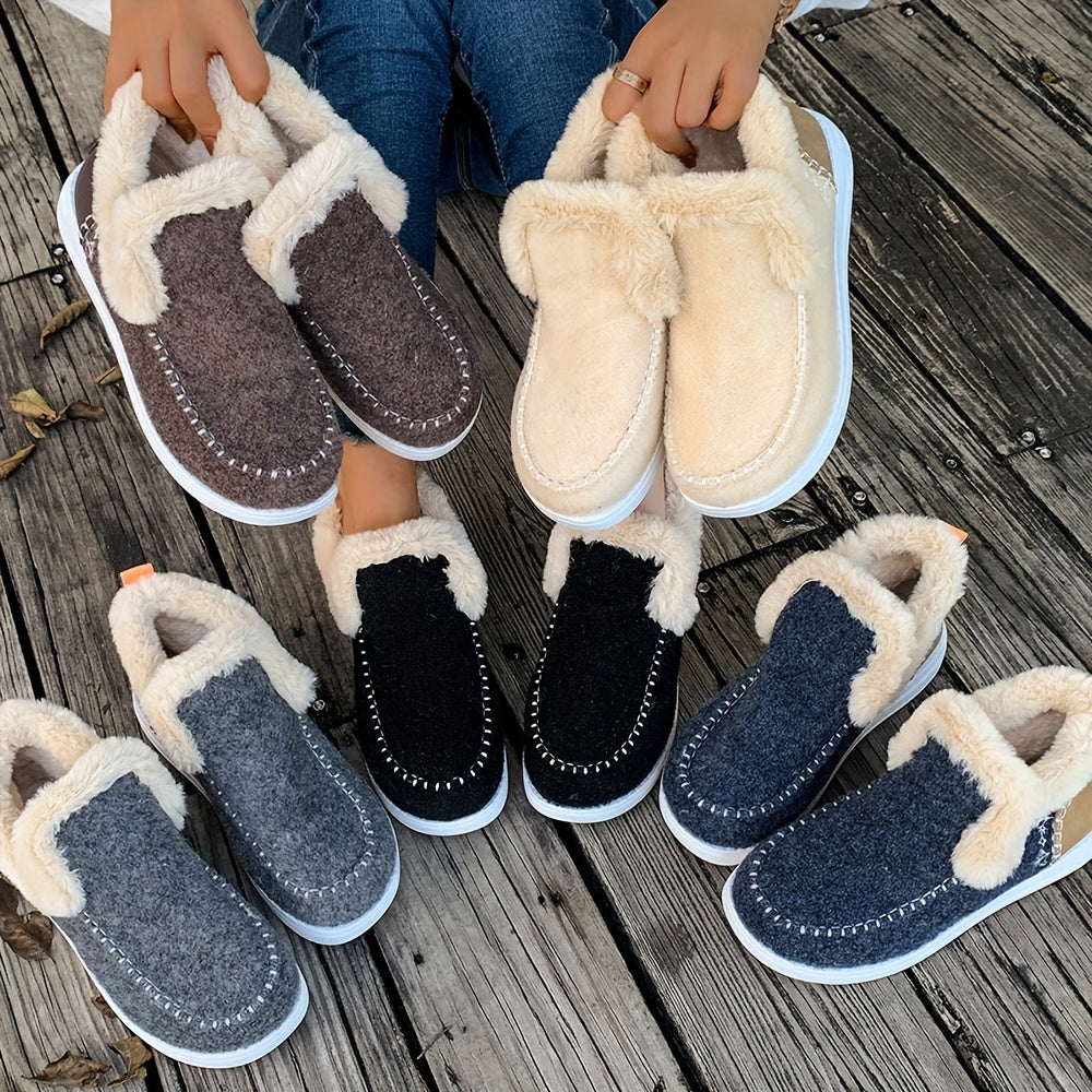 Valenzora | Cozy winter slippers for women: fleece lining, PU sole and soft fabric construction