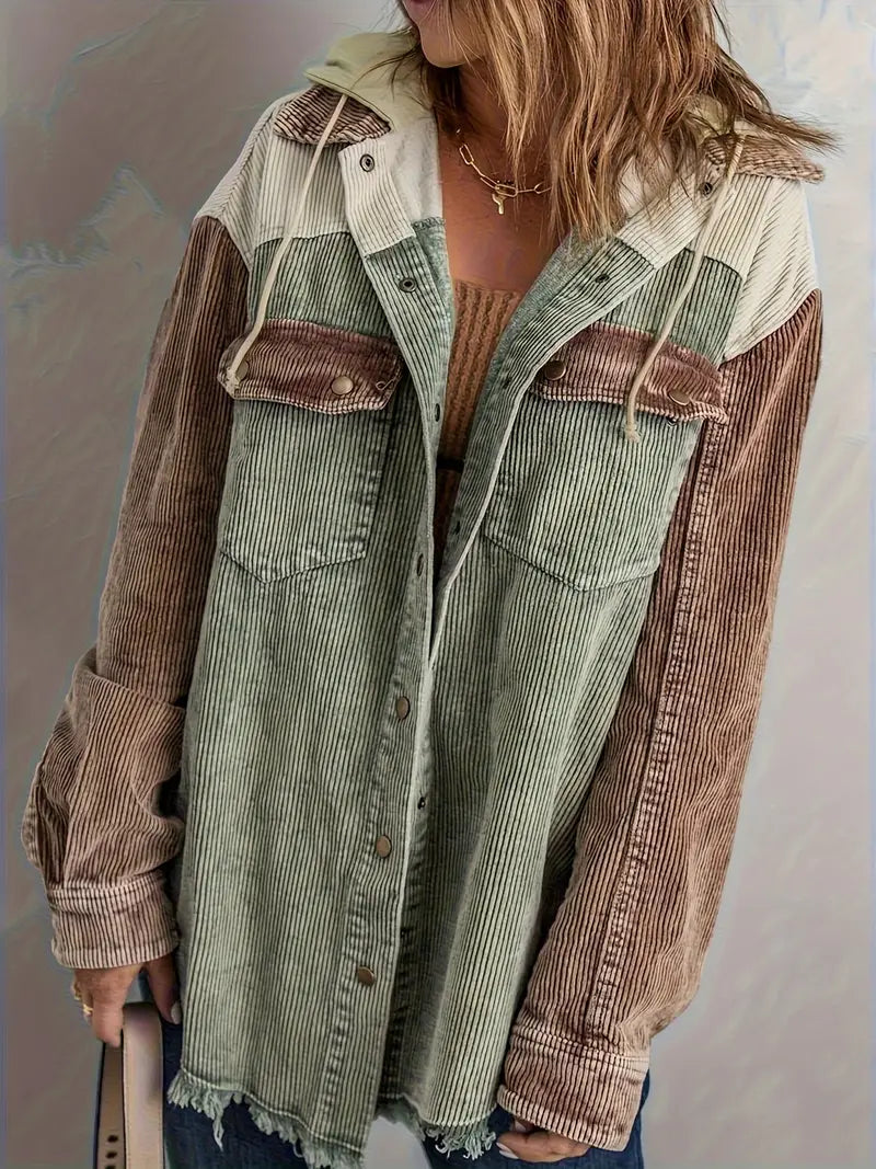 Valenzora | Color Block Hoodie Jacket for Women | Perfect for Autumn and Winter