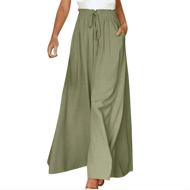 Valenzora | Lightweight women's wide-leg linen trousers for spring and summer