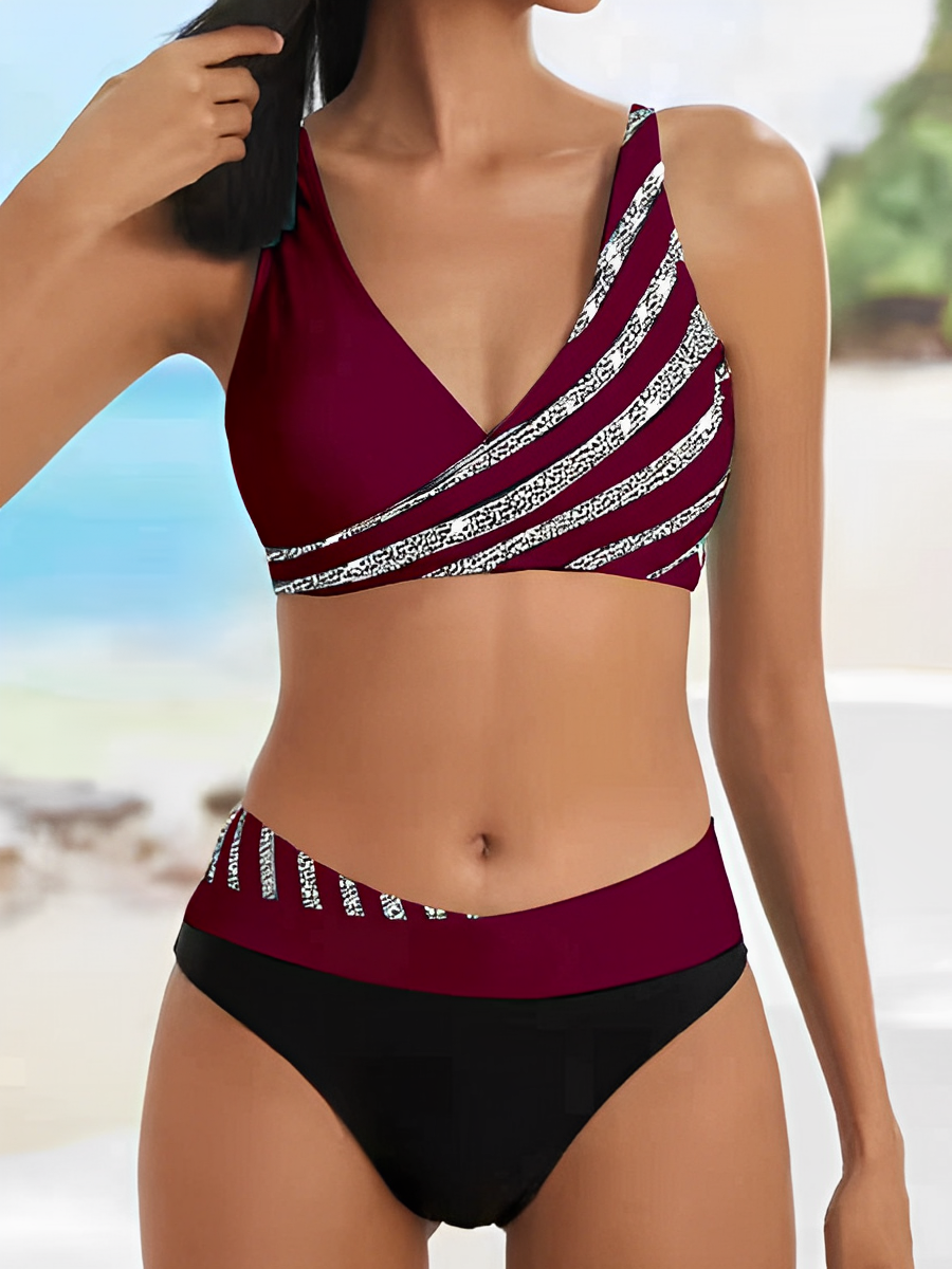 Valenzora | Luxuriöser gestreifter Sommer-Bikini