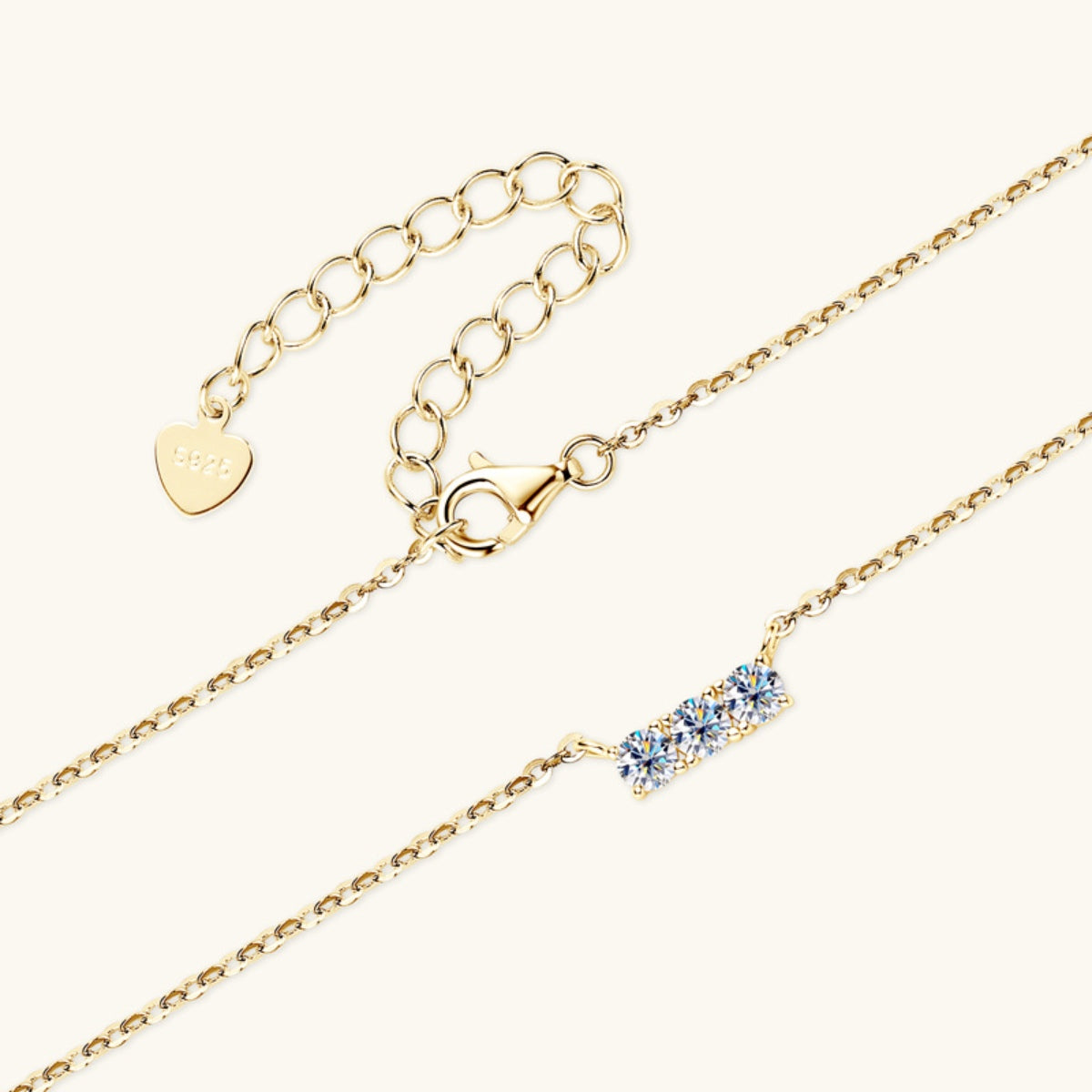 Valenzora | 925 Sterling Silver Inlaid Moissanite Bar Necklace