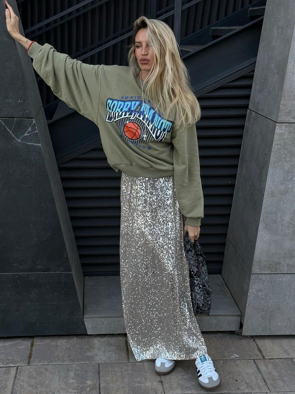 Valenzora | Women's Casual Fashion Simple Sequined Skirt