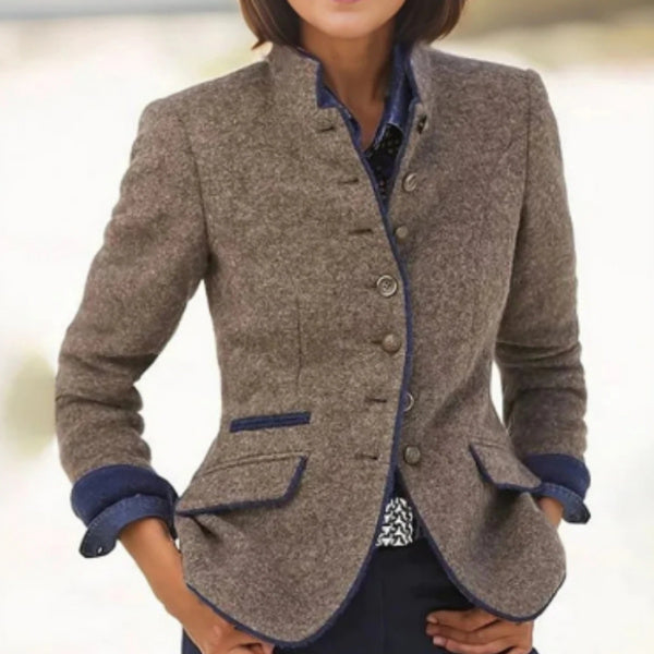 Valenzora | Women's multi-button wool jacket with color combination