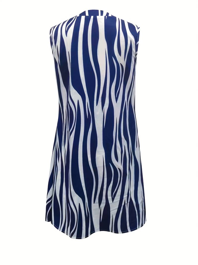 Valenzora | Striking striped sleeveless dress