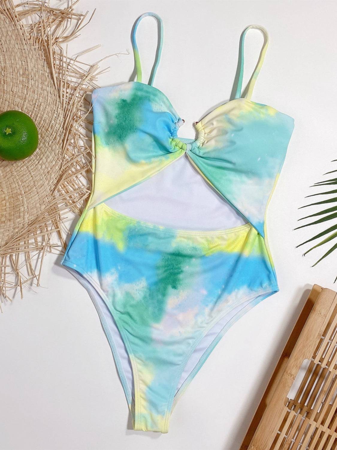 Valenzora | Cutout Tie-Dye Tankini mit Spaghettiträgern