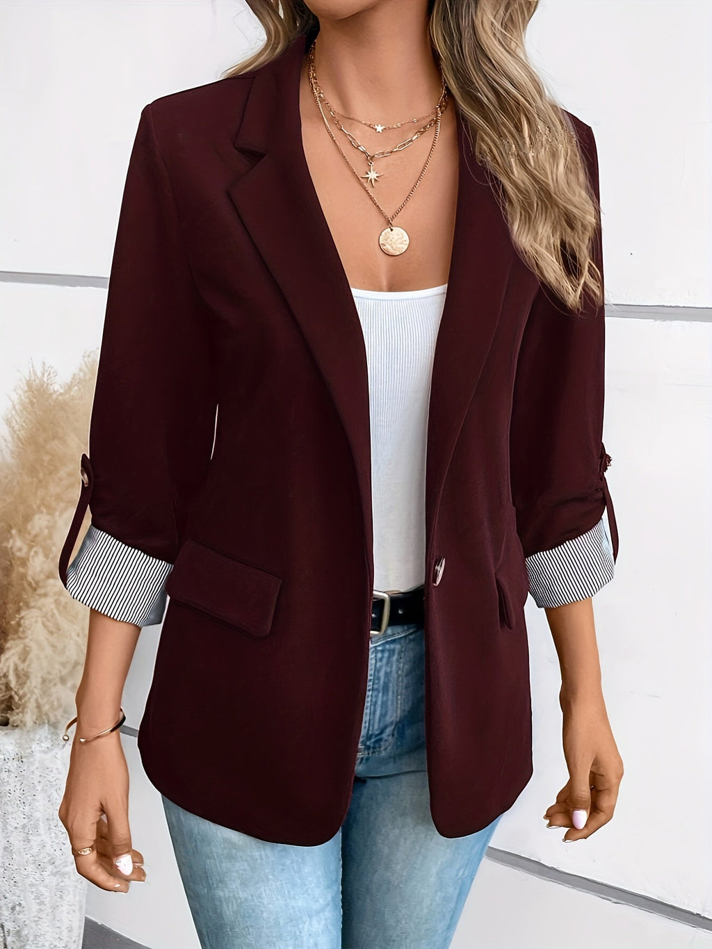 Valenzora | Elegant business long blazer with