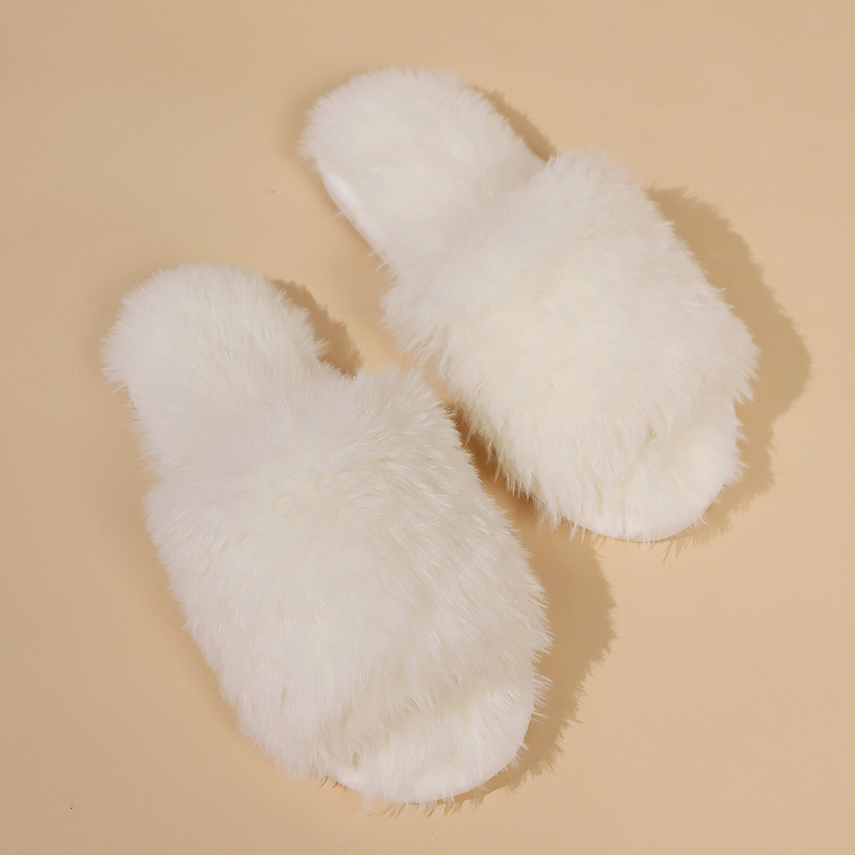 Valenzora | Mules - Women's slippers with open toe and faux fur