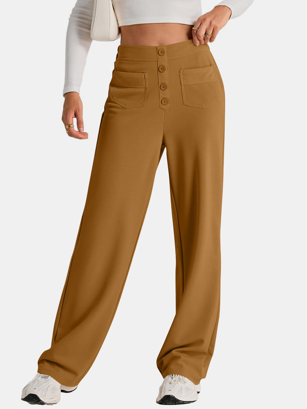 Valenzora | Wide-waisted trousers with pockets, elegant and comfortable