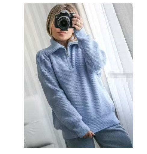 Valenzora | All Match Wollpullover mit offenem Kragen