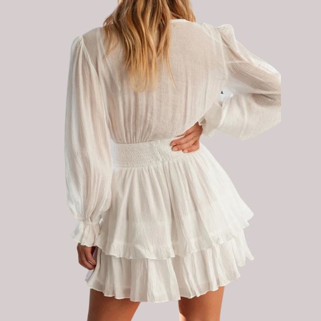 Valenzora | Wrap dress with ruffles and waistband