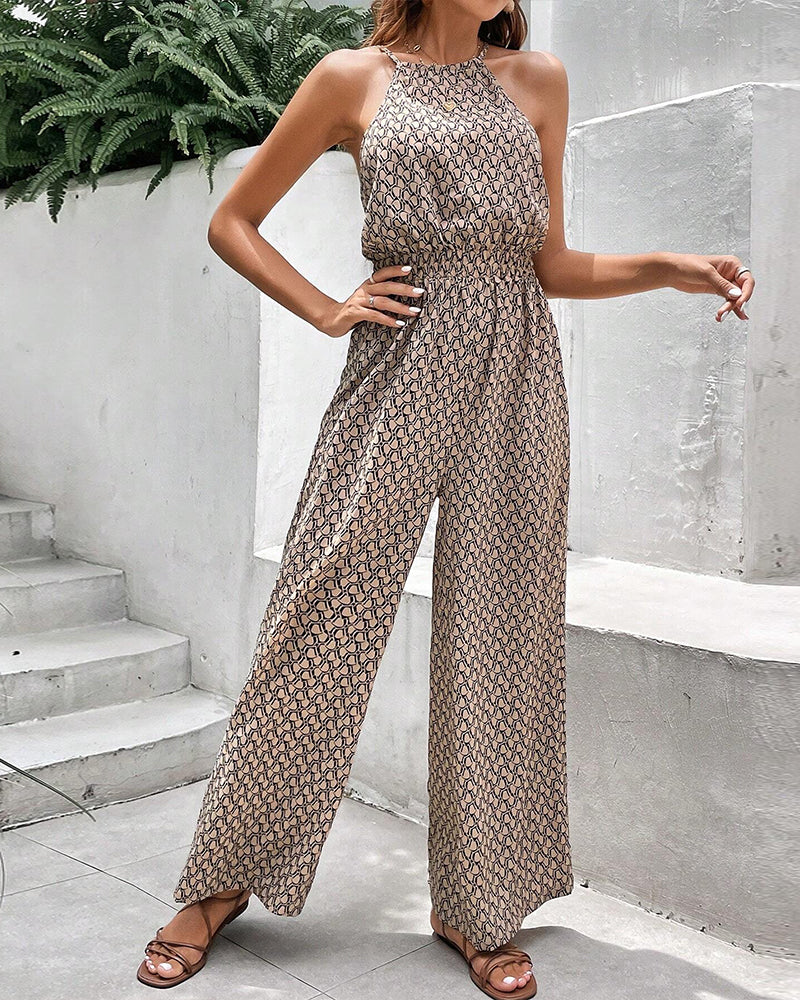 Valenzora | Sleeveless jumpsuit with hanging neck strap