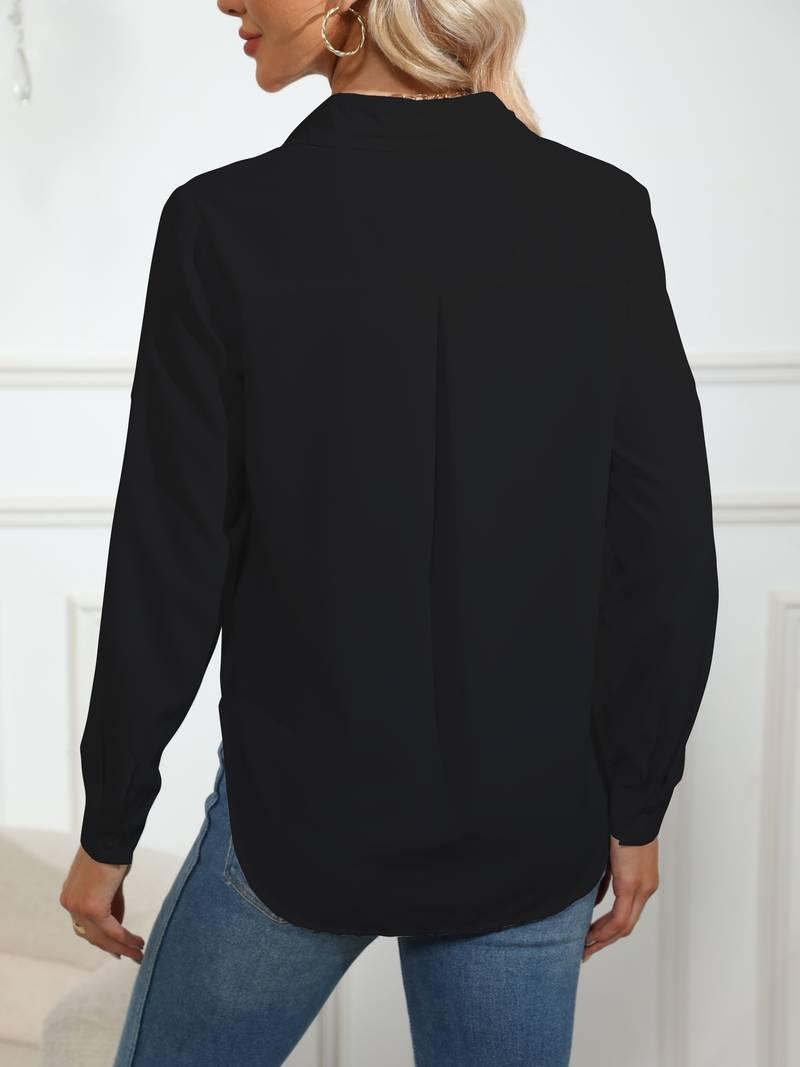 Valenzora | Solid, simple shirt with button placket at the front