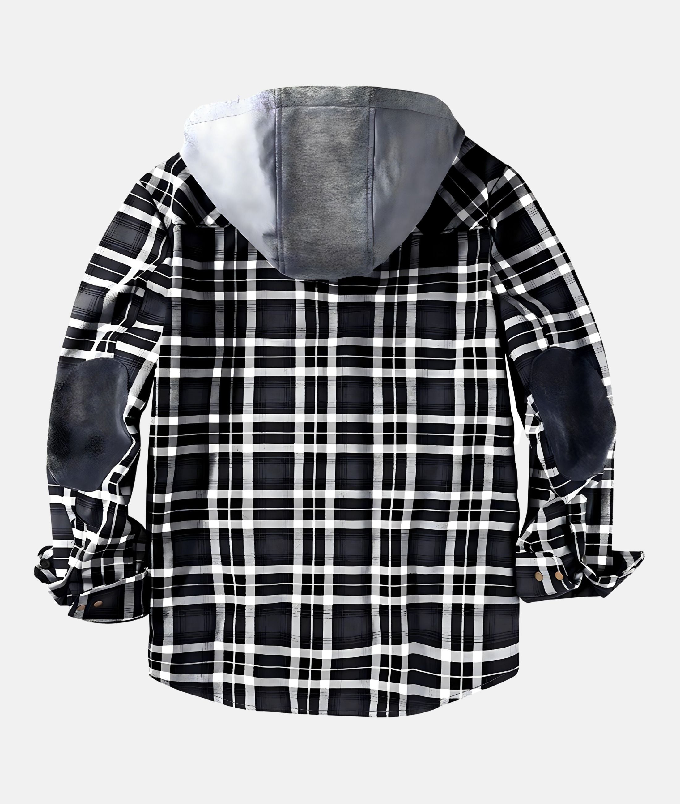 Valenzora | Checkered flannel jacket with hood and faux fur lining