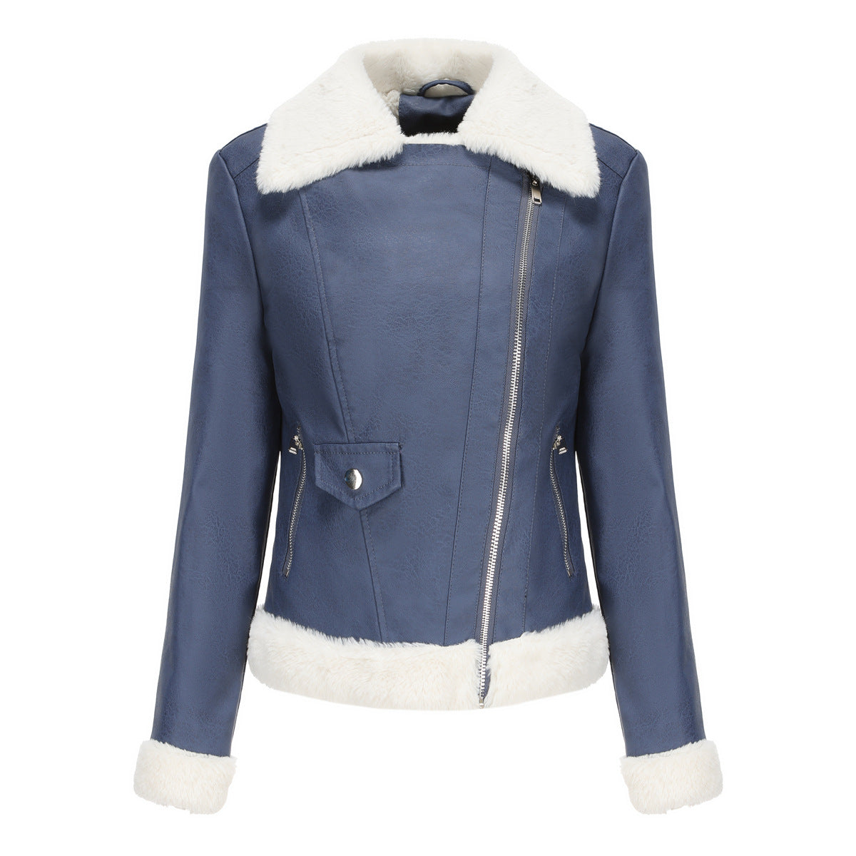 Valenzora | Winter leather jacket with fleece lining