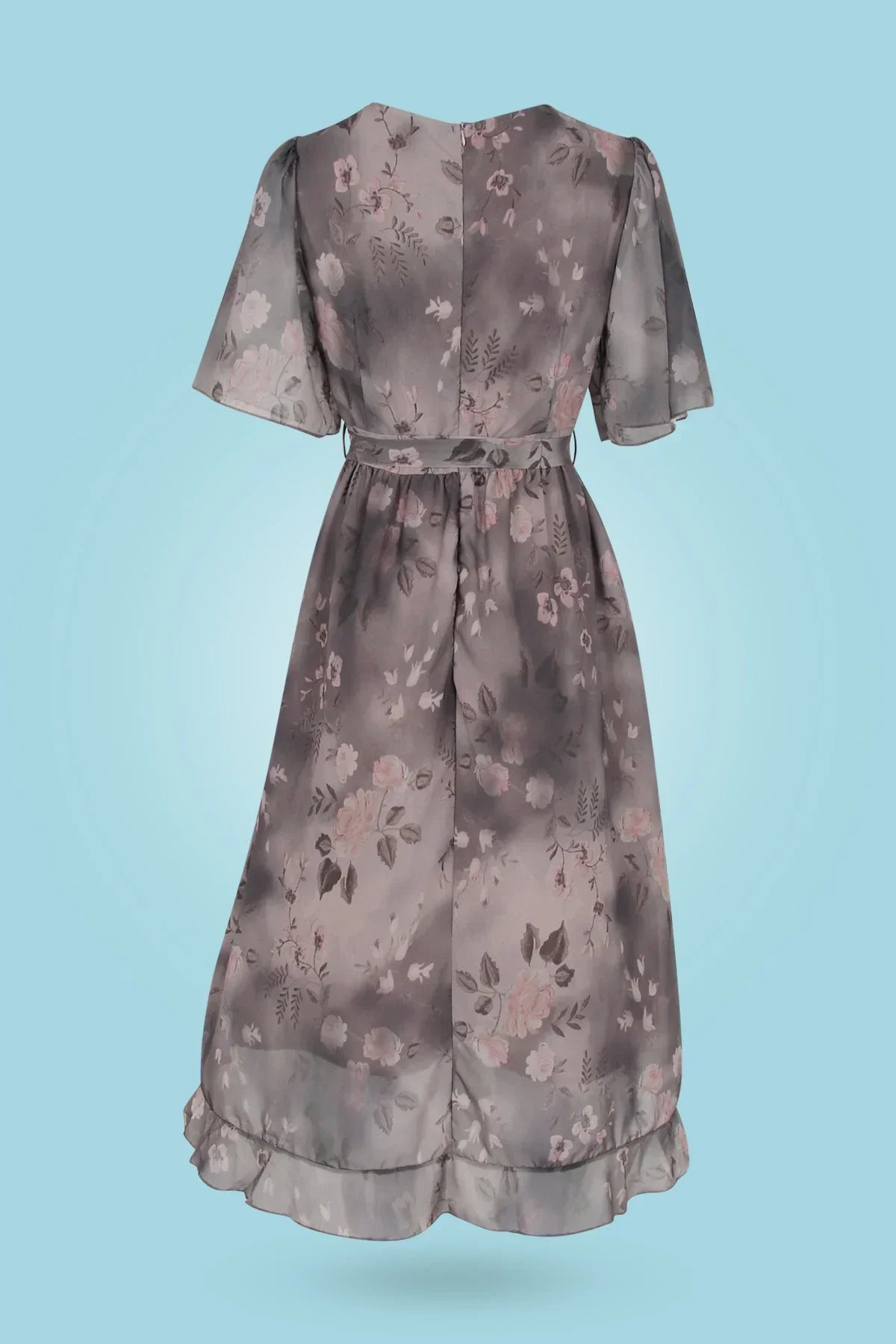 Valenzora | Midikleid mit Blumenmuster und V-Ausschnitt