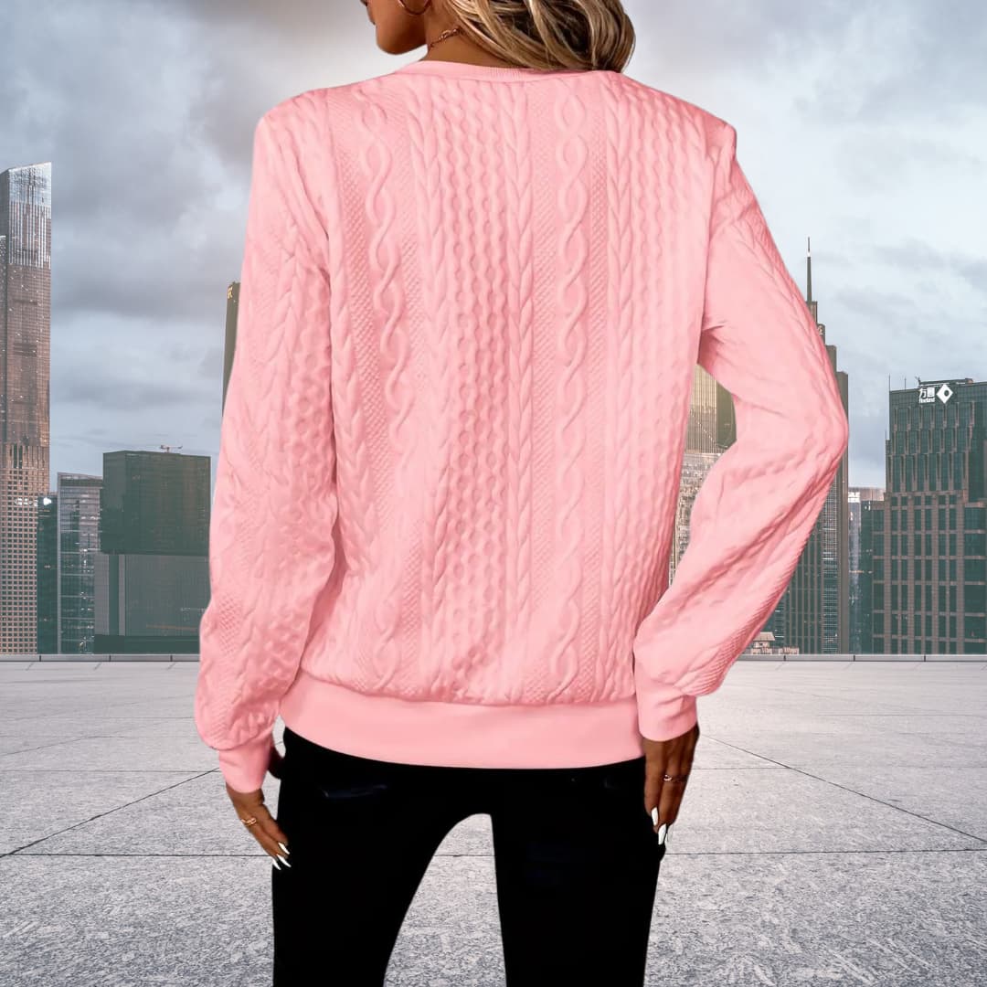 Valenzora | Damen-Strickpullover mit halbem Reißverschluss