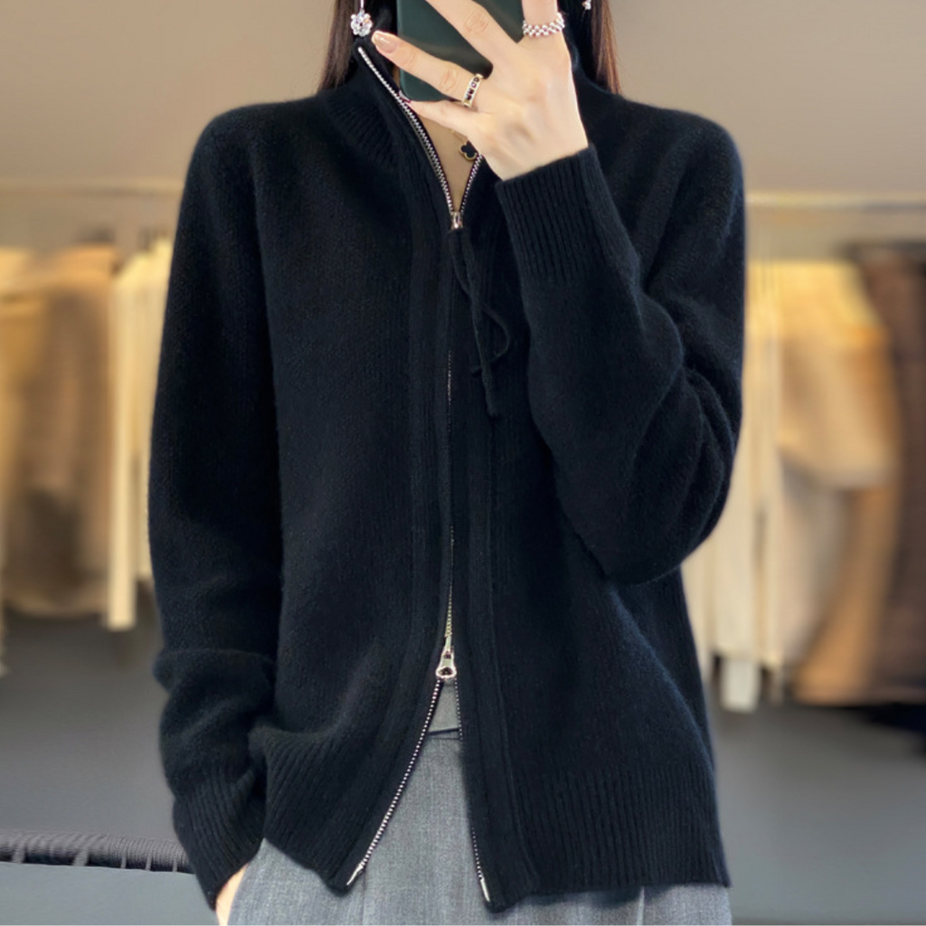 Valenzora | Eleganter und bequemer Cardigan mit Reißverschluss