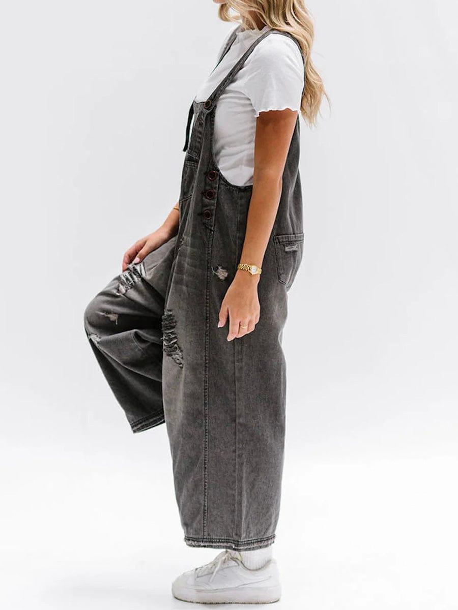 Valenzora | Sleeveless Loose Denim Jumpsuit