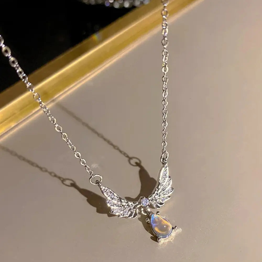 Valenzora | Bow Angel Wing Heart Pendant Necklace for Women