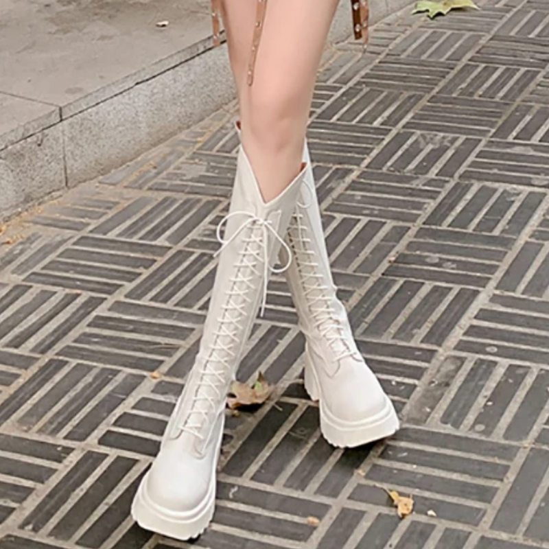 Valenzora | High Boots Women's Boots with Laces and Sturdy Heel